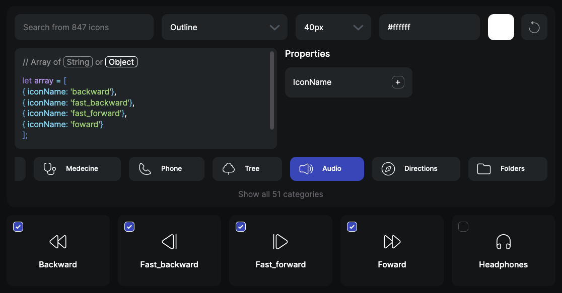 ui from circum icons app